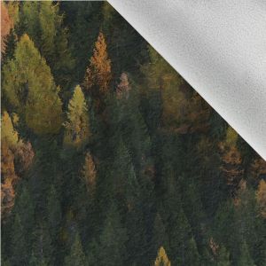 Tissu softshell hiver peinture forêt