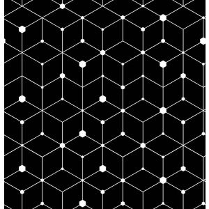 Tissu maillot de bain recyclé (fibre à partir de bouteille PET)- motif géométric Molec noir