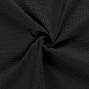 Tissu piqué gaufré de coton couleur noir