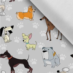 Tissu avec impression polyester imperméable TD/NS chiens