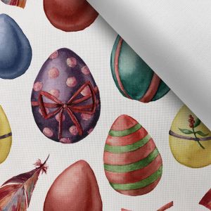 Tissu avec impression polyester imperméable TD/NS Pâques - œufs