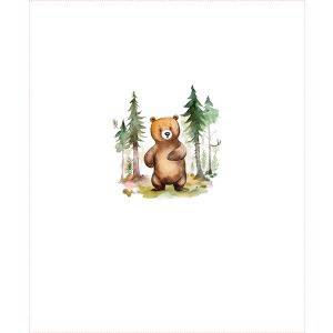 Tissu sweat Takoy COUPON 50x60cm aventure forestière des animaux- ours