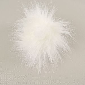 Pompon fourrure 11-12cm couleur white