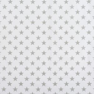 Tissu coton étoiles grises sur blanc