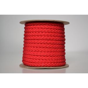 Cordon de coton tressé rouge 1 cm premium