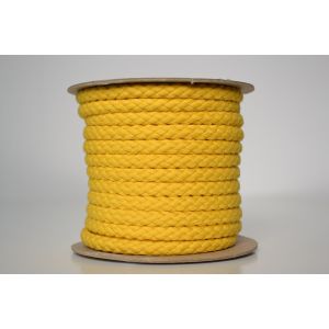 Cordon de coton tressé jaune1 cm premium