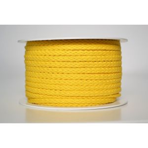 Cordon de coton tressé jaune 5 mm premium