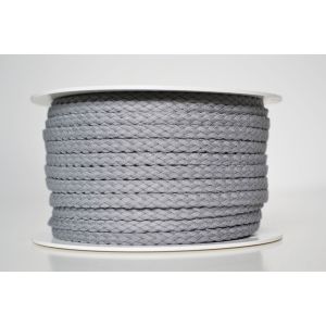 Cordon de coton tressé gris 5 mm premium