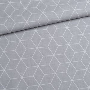 Tissu coton rhombe gris