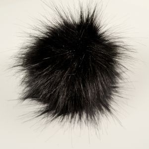 Pompon fourrure 14-15cm couleur noir