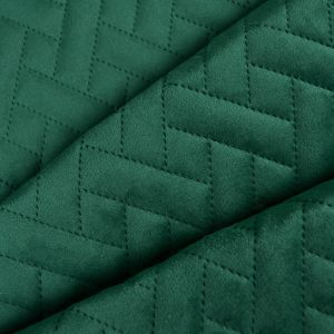 Tissu velours/velvet matelassé Doris 3D grille vert foncé
