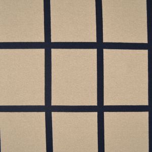 Tissu jacquard Bria grand motif carrée  beige-noir