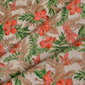 Tissu popeline de coton Miki ecru - fleur d'oranger
