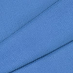 Tissu mousseline/double gaze Bella bleu métallique