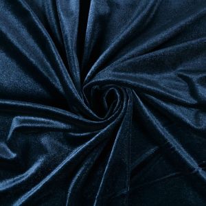 Tissu velours premium élastique bleu foncé