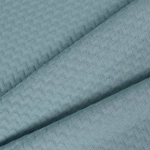 Jersey pour pull 100% coton zigzag gris-bleu