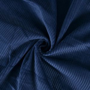 Tissu velours côtelé coton Taya bleu