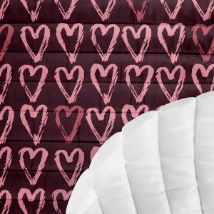 Tissu polyester matelassé cœurs dessinés