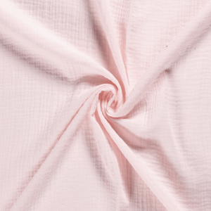 Tissu double gaze rose clair