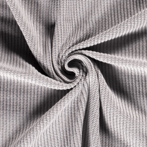 Tissu maille tricot gris clair