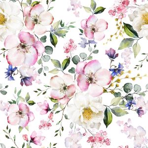Tissu coton premium fleurs d'été