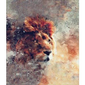 Tissu Jersey Dona COUPON peinture lion