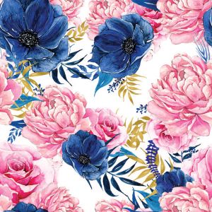 Coupon pour culotte PUL fleurs roses bleu